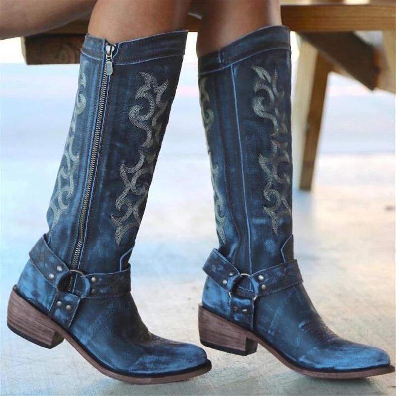 2023 Women’s Knee High Zip Up Cowboy Boots – ToHitTheRoad