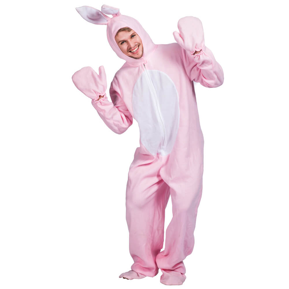 Adult Hooded Bunny Jumpsuit Easter Onesie with Feet Covers and Gloves ...