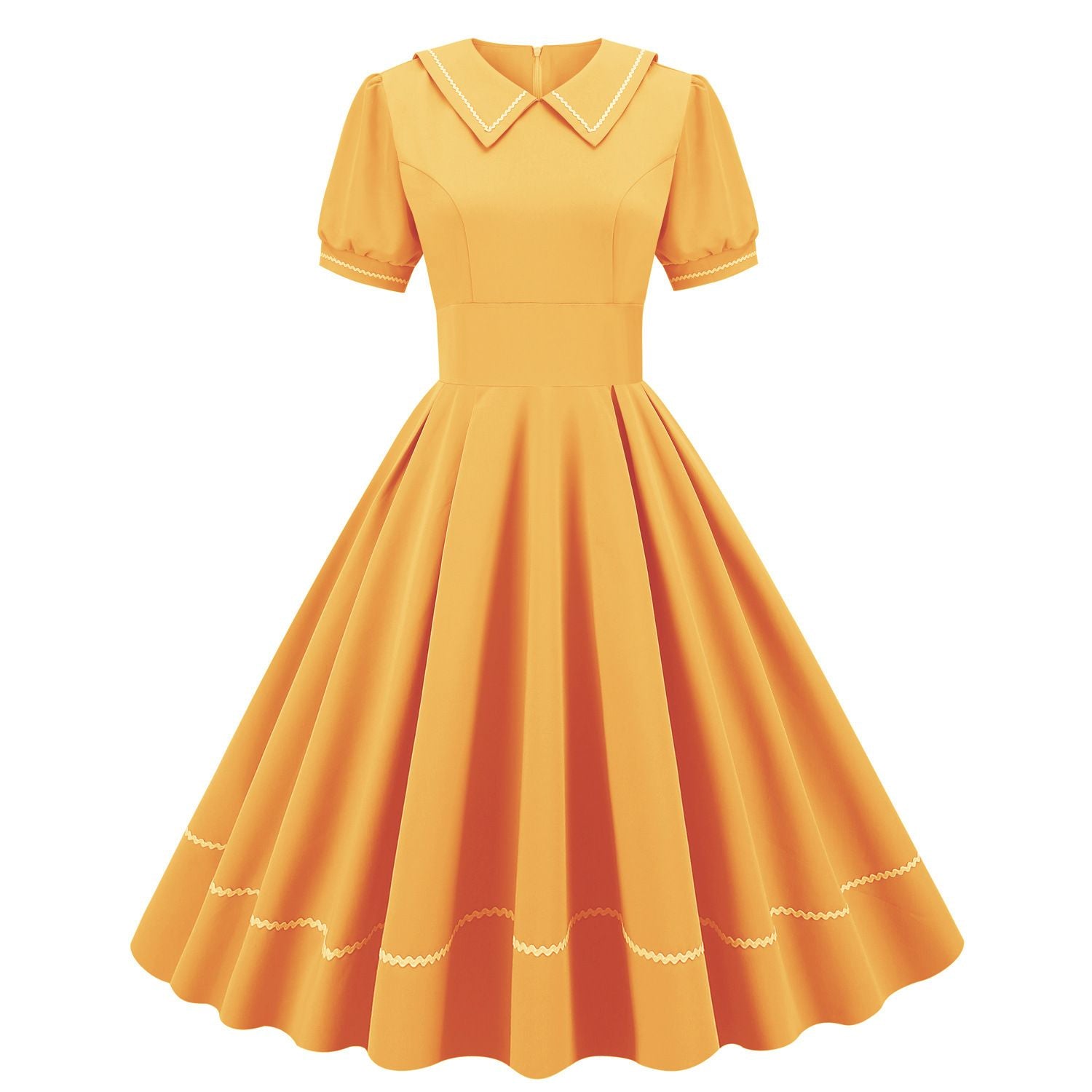 Women Retro Dresses Vintage 1950s Short Sleeve Prom Rockabilly Swing ...