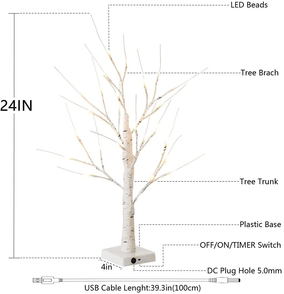 White Birch Tree Lighted – ToHitTheRoad